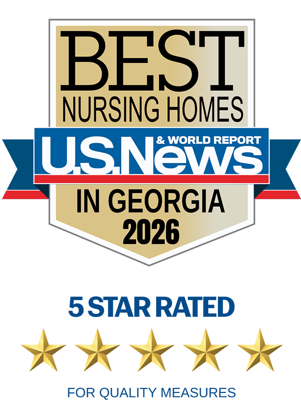 U.S. News badge for best nursing homes in Georgia, 2026.